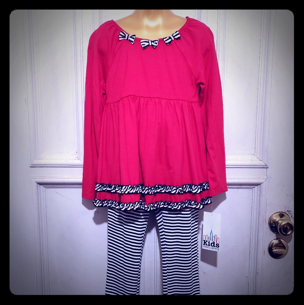 2pc girls shirt and pant set sz 6x